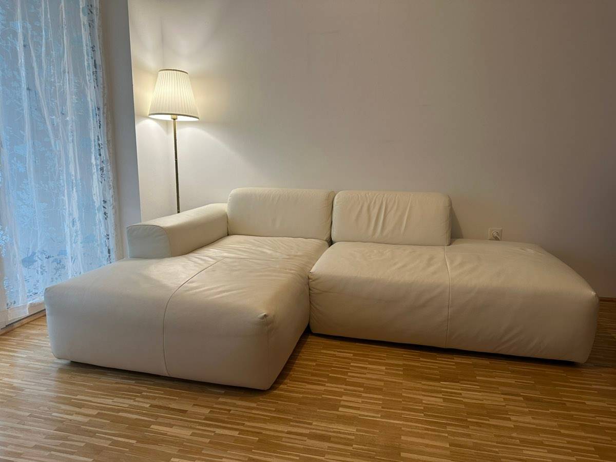 MYCS Pyllow Ledersofa weiß - hochwertige Design-Couch - Top Zustand, NP 4.000 €