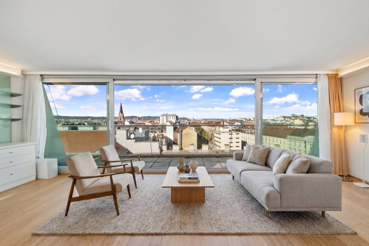 Beste Aussicht über die Stadt: Elegante Dachgeschosswohnung mit zwei Terrassen - Ansicht 2
