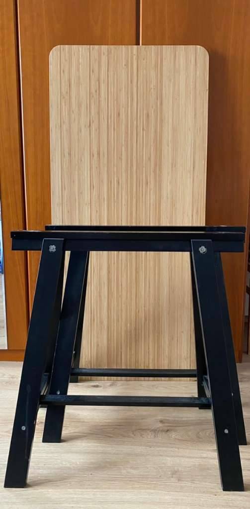 IKEA ANFALLARE Tischplatte, Bambus, 140x65 cm mit schwarzen Tischbcken,   85,- (8966 Aich) - willhaben