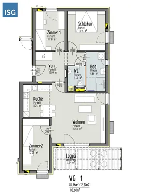 3-Zimmer-Wohnung kaufen in Braunau am Inn – 77,87 m², € 353.470 – Bild 10 von 11