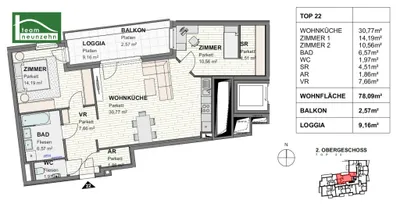 3-Zimmer-Wohnung mieten in Sankt Pölten – 78,09 m², € 1.285 – Bild 23 von 23