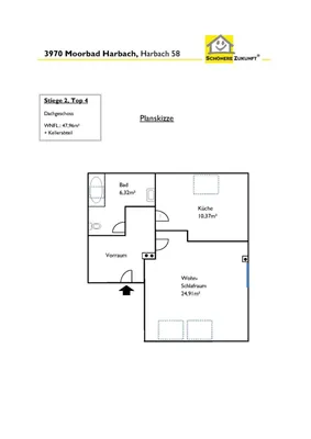 1-Zimmer-Wohnung mieten in Gmünd – 47,97 m², € 385 – Bild 9 von 9