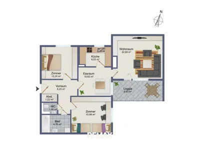 3-Zimmer-Wohnung kaufen in Graz – 83,85 m², € 215.000 – Bild 2 von 21