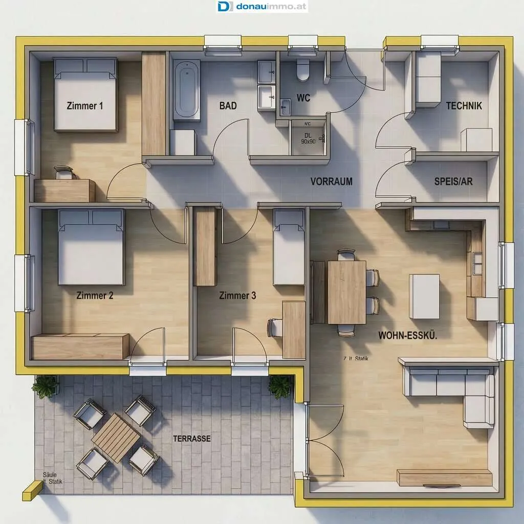 Moderner Holzmassivbungalow auf sonnigem Grundstück - Ansicht 2