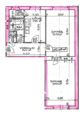2-Zimmer-Wohnung mieten in Wiener Neustadt – 63 m², € 830