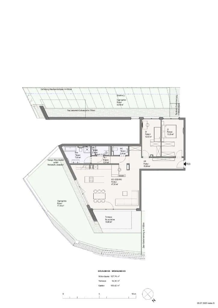 Exklusive 108 m² Eigentumswohnung plus Eigengarten und Terrasse - Brunn am Gebirge! - Ansicht 2