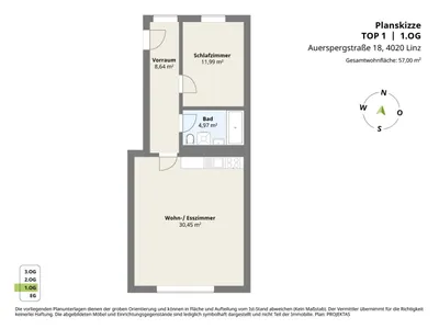 2-Zimmer-Wohnung mieten in Linz – 57 m², € 850 – Bild 15 von 15