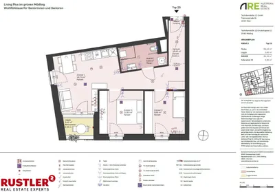 3-Zimmer-Wohnung mieten in Mödling – 59,54 m², € 1.288 – Bild 13 von 13