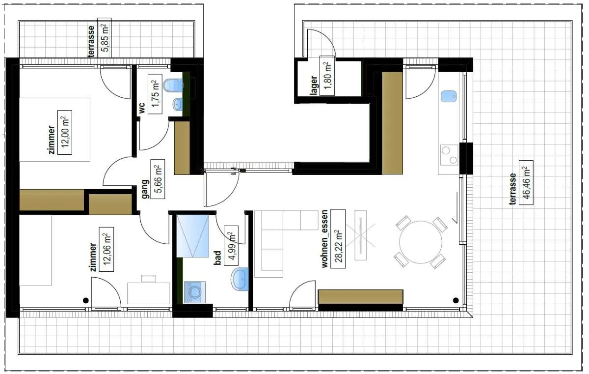 3-Zimmer-Penthaus-Wohnung - Ansicht 3