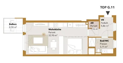 1-Zimmer-Wohnung mieten in Wien – 45,63 m², € 1.149 – Bild 21 von 21