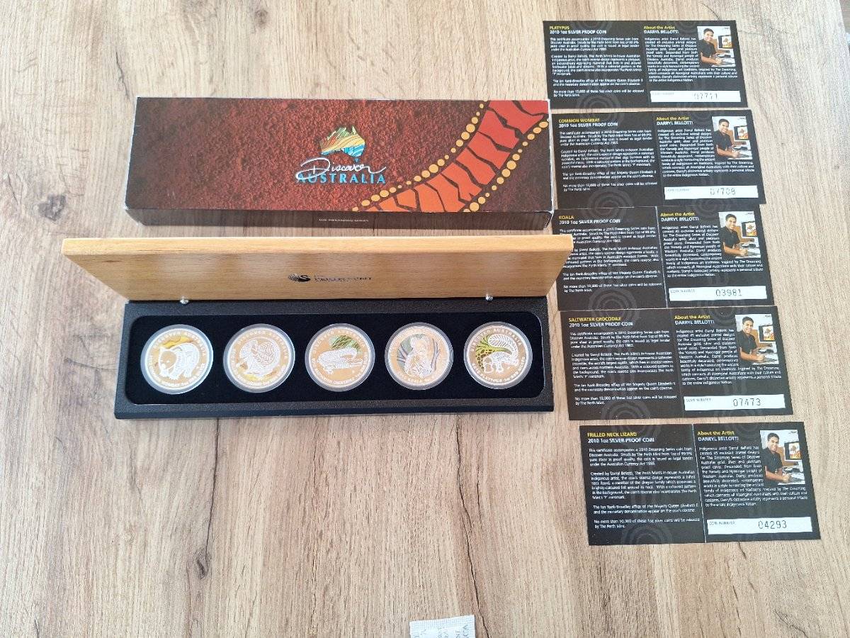5x 1 unze Australia 2010 in Silber