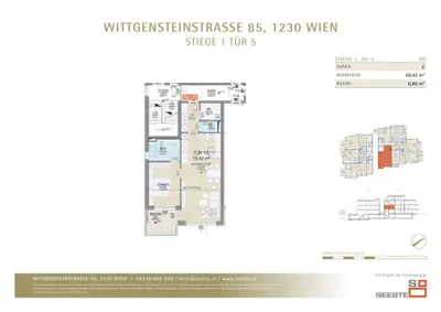 2-Zimmer-Wohnung kaufen in Wien – 59,42 m², € 472.000 – Bild 3 von 3