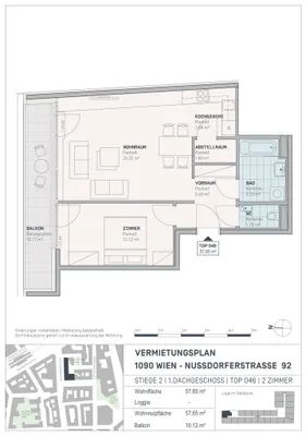 2-Zimmer-Wohnung mieten in Wien – 57,65 m², € 1.300 – Bild 11 von 12