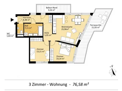 3-Zimmer-Wohnung mieten in Wien – 77 m², € 1.780 – Bild 4 von 16