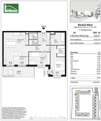 3-Zimmer-Wohnung mieten in Graz – 79,82 m², € 992 – Bild 13 von 13