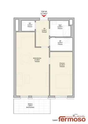 2-Zimmer-Wohnung mieten in Wien – 50,56 m², € 999 – Bild 16 von 16
