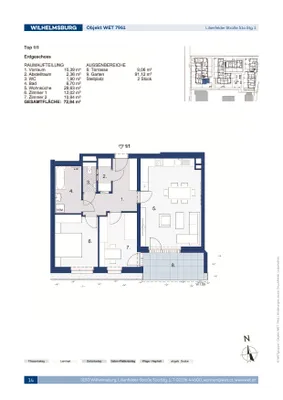 3-Zimmer-Wohnung mieten in Sankt Pölten Land – 72,94 m², € 834 – Bild 3 von 3