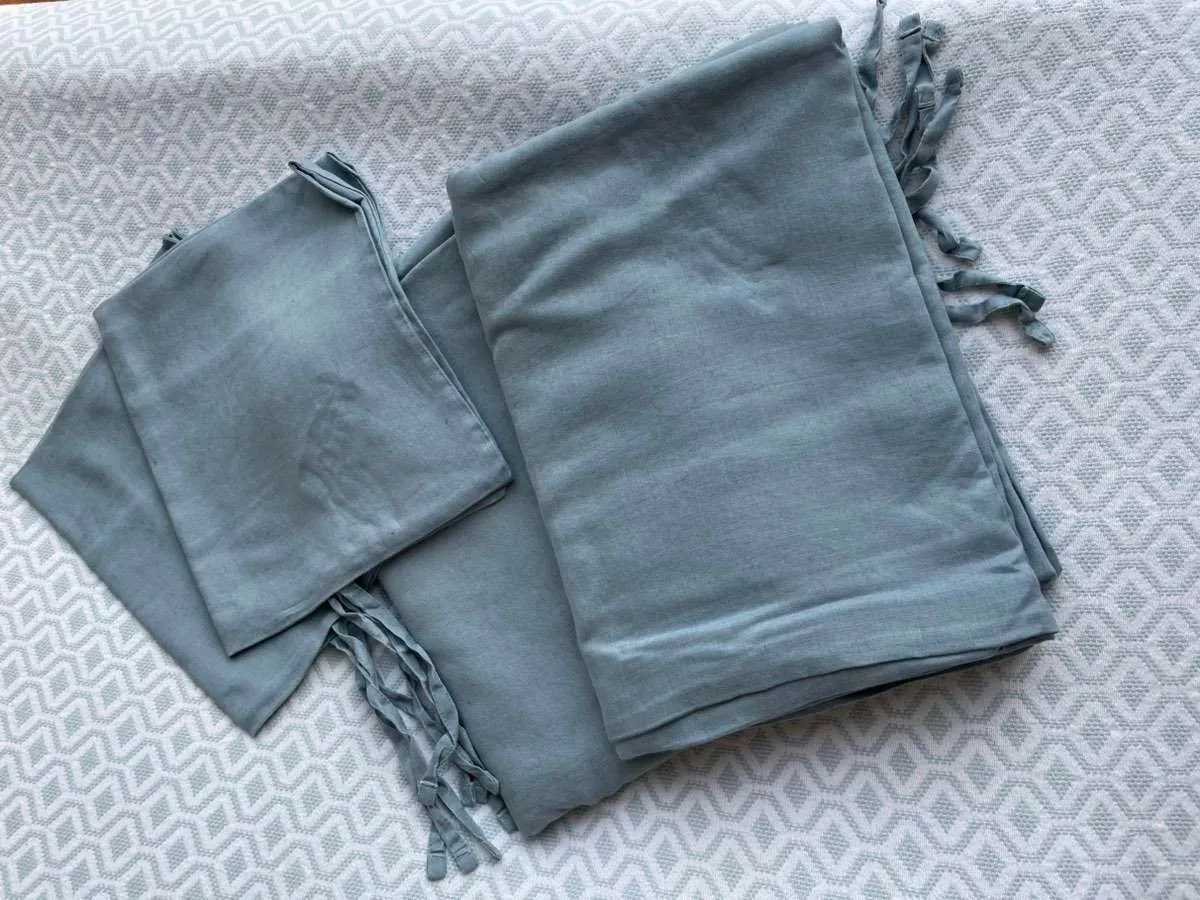 Bettwäsche Ikea Puderviva Leinen türkisblau beige, € 22,- (5020 Salzburg)