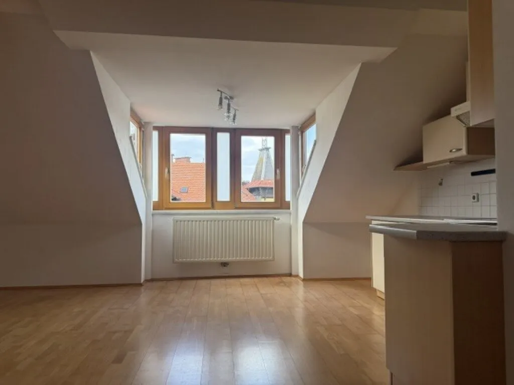 Lichtdurchflutete 2-Zimmer-Dachgeschoss-Wohnung in Graz: davon Wohnen/Essen/Kochen, Schlafzimmer- perfekt für Studierend, ideal gelegen Nähe Schillerplatz, ohne Lift, mit Kellerabteil – pohled 3