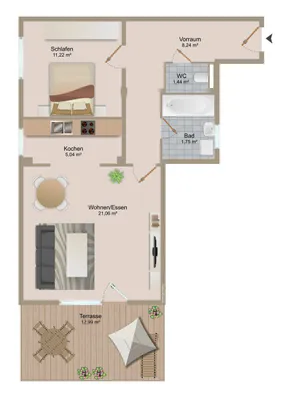 2-Zimmer-Wohnung kaufen in Klagenfurt – 52 m², € 250.000