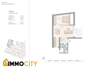 3-Zimmer-Wohnung kaufen in Wien – 51,44 m², € 608.000 – Bild 7 von 8