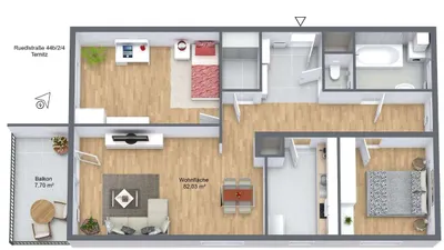 3-Zimmer-Wohnung mieten in Neunkirchen – 82,03 m², € 1.142 – Bild 5 von 7