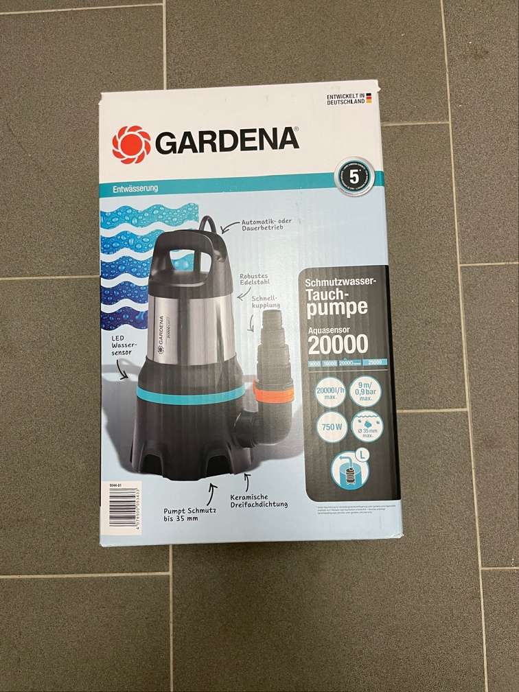Gardena Schmutzwasser-Tauchpumpe 20000 mit Aquasensor