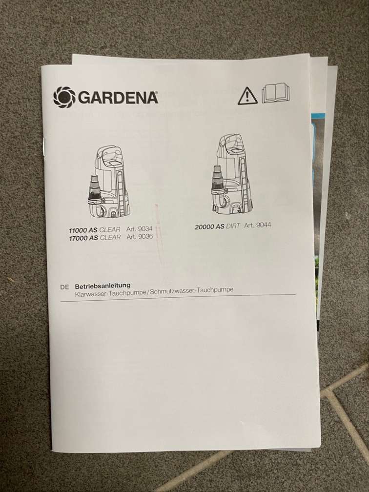 Gardena Schmutzwasser-Tauchpumpe 20000 Aquasensor, € 100,- (2460