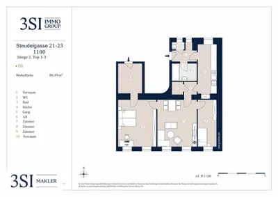 4-Zimmer-Wohnung kaufen in Wien – 86,39 m², € 285.000 – Bild 12 von 12