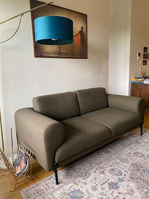 Ledersofa MARGO II Leder Couch verstellbare Kopfstützen 195 cm