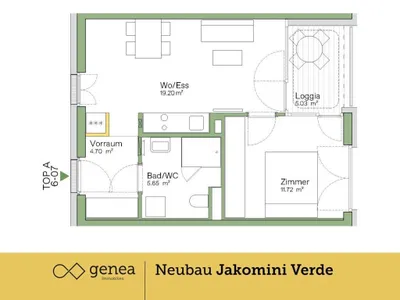 2-Zimmer-Wohnung kaufen in Graz – 41,26 m², € 224.000 – Bild 2 von 17