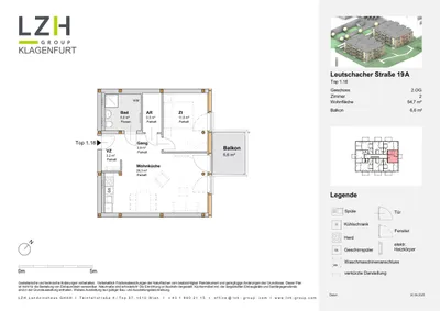 2-Zimmer-Wohnung mieten in Klagenfurt – 54,5 m², € 1.000 – Bild 6 von 6