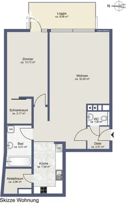 2-Zimmer-Wohnung mieten in Sankt Pölten – 68 m², € 890 – Bild 10 von 10