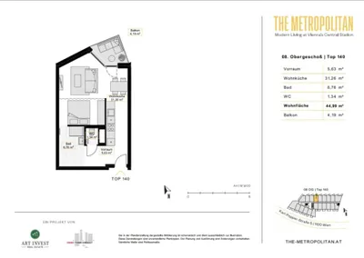 1-Zimmer-Wohnung mieten in Wien – 44,99 m², € 920 – Bild 11 von 11