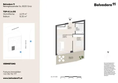 2-Zimmer-Wohnung mieten in Graz – 42,07 m², € 639 – Bild 7 von 7