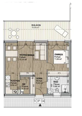 2-Zimmer-Wohnung kaufen in Sankt Veit an der Glan – 52 m², € 232.900 – Bild 5 von 12