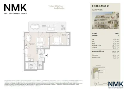 2-Zimmer-Wohnung kaufen in Wien – 51,88 m², € 348.000 – Bild 10 von 10