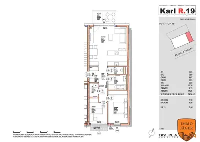 3-Zimmer-Wohnung kaufen in Linz – 76,56 m², € 544.000 – Bild 2 von 5