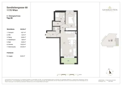 2-Zimmer-Wohnung kaufen in Wien – 52,38 m², € 469.000 – Bild 12 von 12