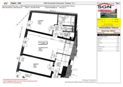 3-Zimmer-Wohnung mieten in Horn – 73,86 m², € 619 – Bild 3 von 3