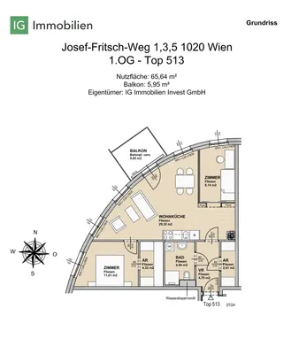 3-Zimmer-Wohnung mieten in Wien – 65 m², € 1.295 – Bild 15 von 15