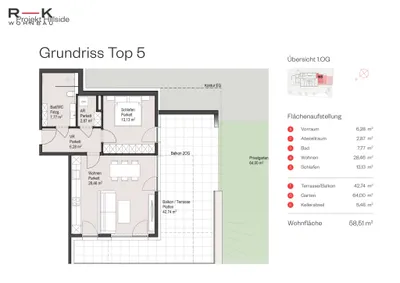 2-Zimmer-Wohnung kaufen in Salzburg-Umgebung – 58,62 m², € 430.000 – Bild 3 von 4