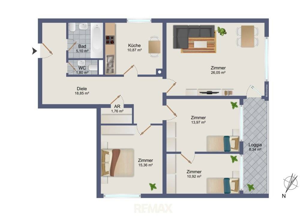 4-Zimmer-Wohnung für Menschen mit Werkzeug und Plan – pohled 2
