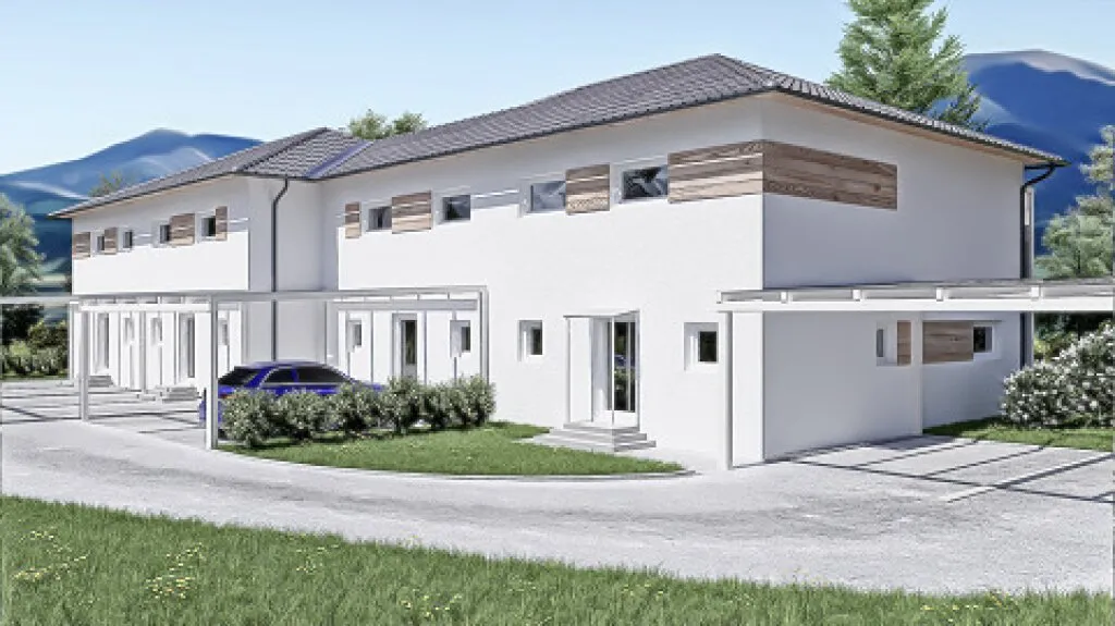 Neubau: Doppelhaushälfte in hochwertiger Holzriegel-Bauweise mit Terrasse, Balkon und Gartengrund in Zeltweg zu kaufen ! - Ansicht 2