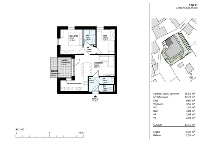 3-Zimmer-Wohnung kaufen in Kirchdorf an der Krems – 61,41 m², € 308.490 – Bild 8 von 14