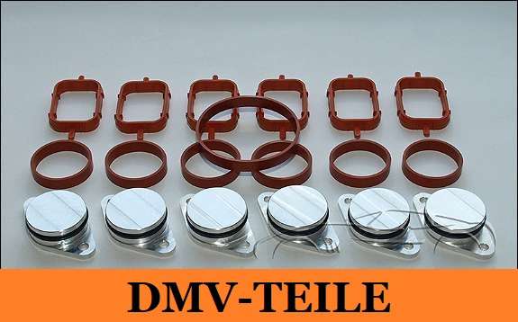 Drallklappen Set 6x 32mm rot Swirl Flaps mit O-Ring Ansaugbrücken für BMW 5er