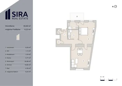 2-Zimmer-Wohnung kaufen in Wien – 65,89 m², € 459.000 – Bild 8 von 8