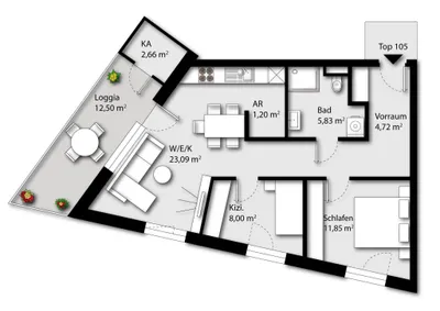 3-Zimmer-Wohnung kaufen in Wels-Land – 61,09 m², € 289.000 – Bild 9 von 9