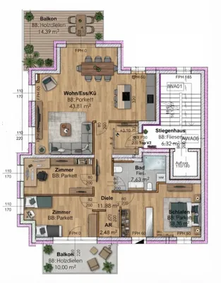 4-Zimmer-Wohnung kaufen in Linz – 109 m², € 678.600 – Bild 4 von 9