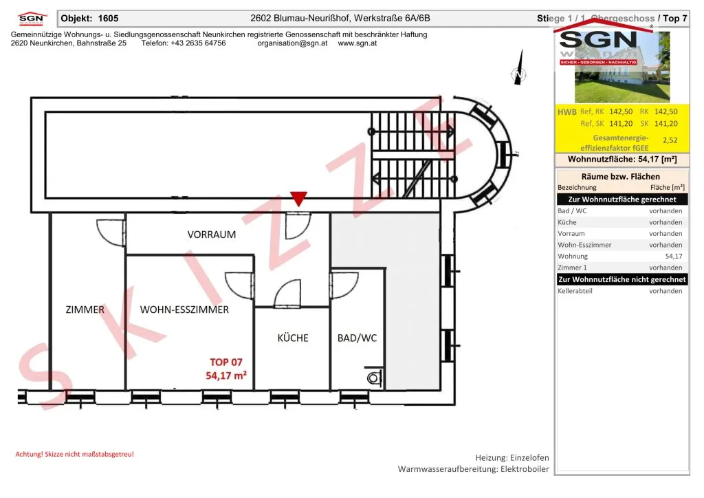 2-ZiMMER-Wohnung, vollsanierter Altbau, 63m², Blumau-Neurißhof, Miete EUR701 - Ansicht 2